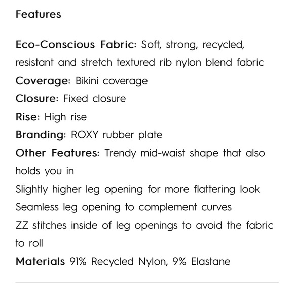 Roxy Love V-Cut Cheeky Bikini Bottom - Baby Blue - NWOT - Picture 8 of 8